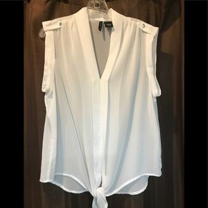 NWOT New Directions white sheer blouse.